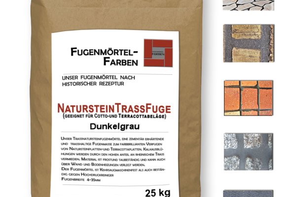 Ziegelfliesenmanufaktur | 25kg DUNKELGRAU Terracotta-Natursteinfuge