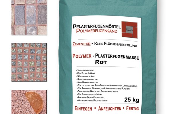 Ziegelfliesenmanufaktur | Polymer-Pflasterfugenmörtel  ROT